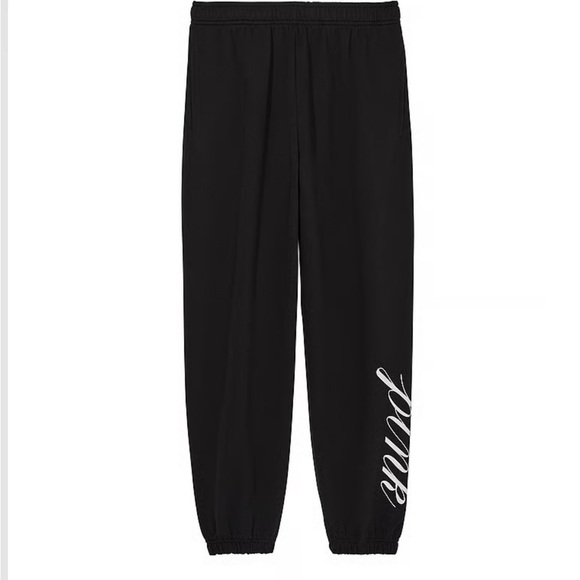 New VS PINK Full Zip Hoodie & Ivy Fleece Relaxed Sweatpants XL BLACK - Picture 2 of 5